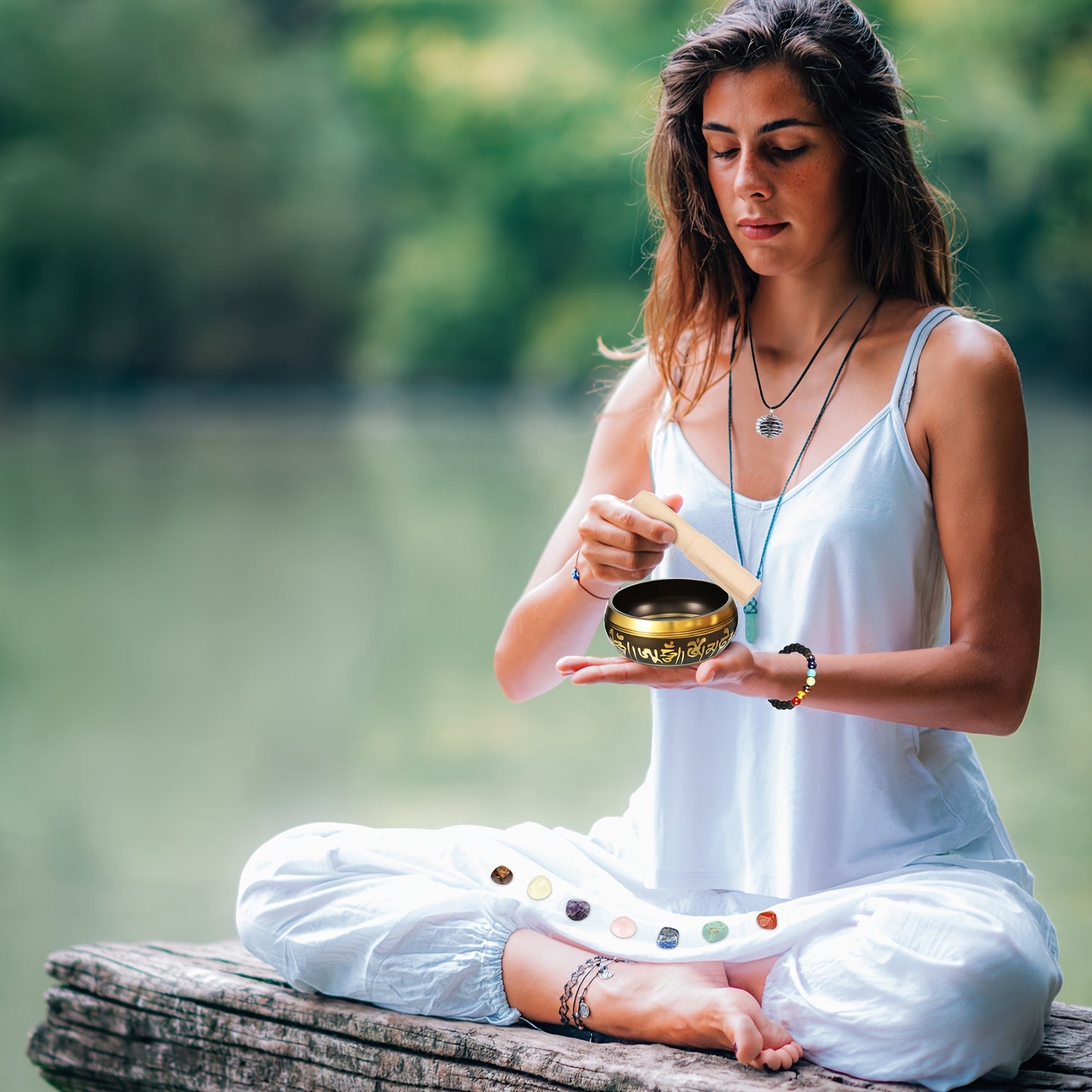 Tibetan Singing Bowls Set For Healing - Meditation Sound Bath Bowl 7pcs