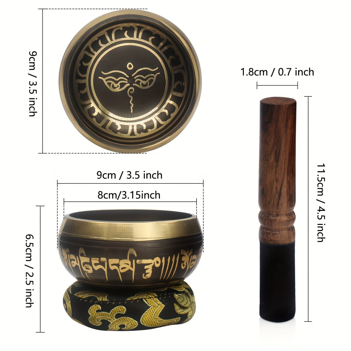 Meditation Sound Bowl - hand Hammered in Nepal for Yoga