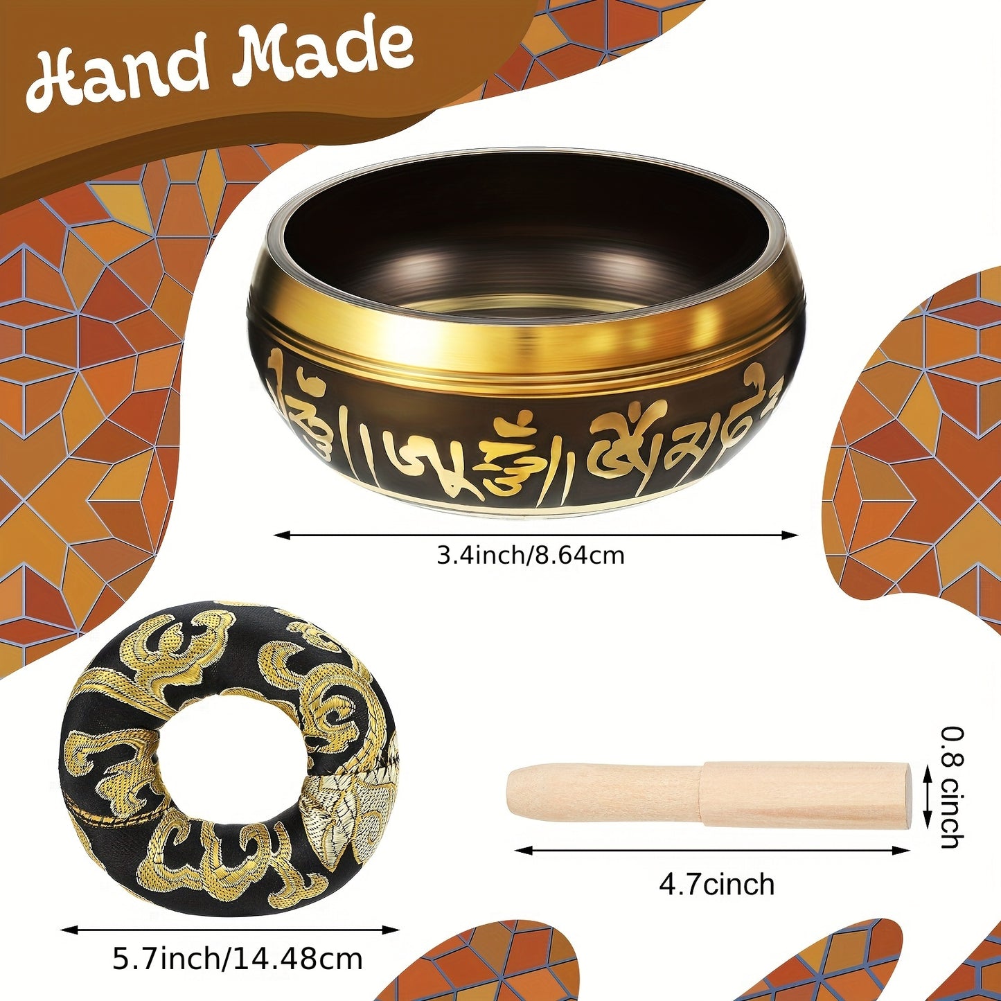 Tibetan Singing Bowls Set For Healing - Meditation Sound Bath Bowl 7pcs